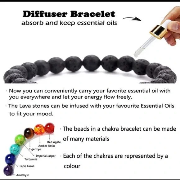 7 Healing Chakra Natural Stone Beaded Bracelet - Picture 6 of 9